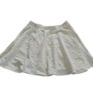 Disney LC Lauren Conrad Women's Large Cream Mickey Embossed Skater Skirt